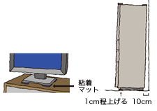 大型冷蔵庫やテレビはストッパー式器具で転倒を防ぐ